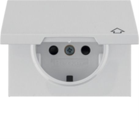 Tapa para enchufe Schuko con tapa Hager by Berker 17207209 Blanco Brillo