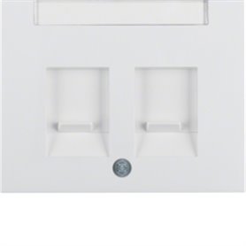 Tapa para soporte de datos doble Hager by Berker 11827009 Blanco Brillo
