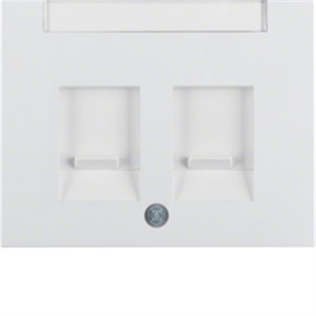 Tapa para soporte de datos doble Hager by Berker 11827009 Blanco Brillo