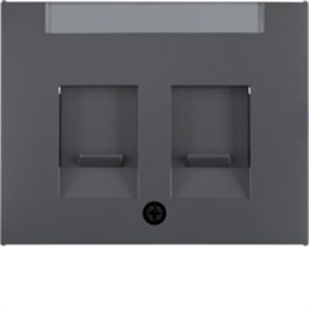 Tapa para soporte de datos doble Hager by Berker 11827006 Antracita