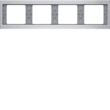 Marco 4 elementos Hager By Berker K5 13837003 Aluminio