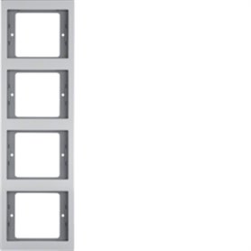 Marco 4 elementos Hager By Berker K5 13437003 Aluminio