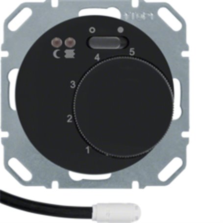 Termostato suelo radiante Berker by Hager 20342045 Negro Brillo