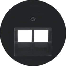 Tapa para toma de datos doble Hager by Berker 14092045 Negro Brillo