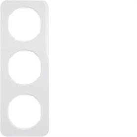 Marco 3 elementos Berker By Hager 10132189 serie R1 Blanco Brillo
