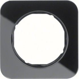 Marco 1 elemento Berker By Hager 10112116 serie R1 Cristal Negro