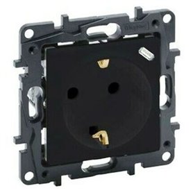 Enchufe Schuko 2P+T con cargador USB tipo C Legrand 864527 serie Niloe Step Negro Mate 