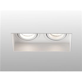 Empotrable doble cuadrado orientable de techo Faro Barcelona HYDE 40122 blanco sin marco (trimless)
