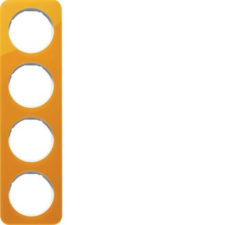 Marco 4 elementos Berker By Hager 10142339 serie R1 Naranja/Blanco