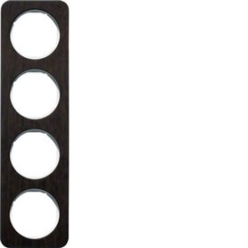 Marco 4 elementos Berker By Hager 10142359 serie R1 Madera/Blanco