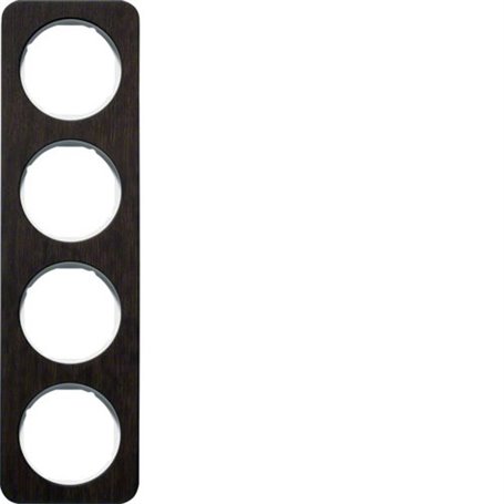 Marco 4 elementos Berker By Hager 10142359 serie R1 Madera/Blanco