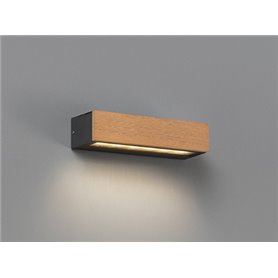 Aplique Led superficie Faro Barcelona 71898 LAKO Madera Teca