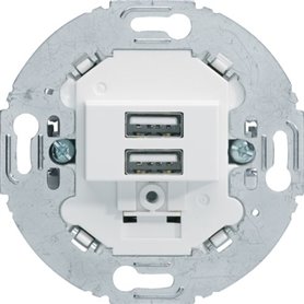Cargador doble USB Berker By Hager 260219 Series Redondas Blanco