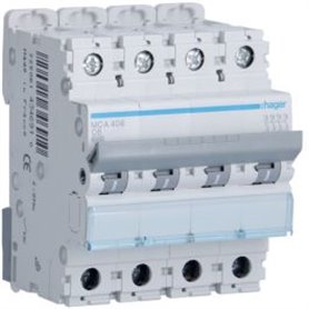 Interruptor Automatico M 4P 6A curva C 6kA  HAGER MCA406
