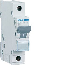 Interruptor Automatico MU 1P 20A curva C 6kA  HAGER MUN120A