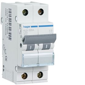 Interruptor Automatico MU 1P+N 16A curva C 6kA  HAGER MUN516A