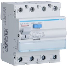 Diferencial superinmunizado Hager 4P 63A 300mA Clase A HI terciario CPH463M
