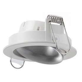 Empotrable redondo Orientable de techo Indeluz Nok1 D01B-823-01 Blanco-Plata