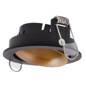 Empotrable redondo Orientable de techo Indeluz Nok1 D01C-823-02 Negro-Oro