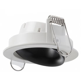 Empotrable redondo Orientable de techo Indeluz Nok1 D01D-823-01 Blanco-Negro