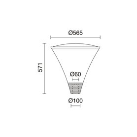 Luminaria 50W para poste Cristher VICO 568A-L0250B-04 4000K Antracita