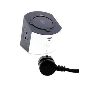 Base multiple de carga 2 tomas 2P+TT 16A +USB tipo A y C Legrand 694506 Blanco/Gris Oscuro