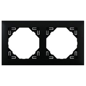 Marco Aquarella 2 elementos Efapel 90920 TPM Negro Mate serie Logus 90