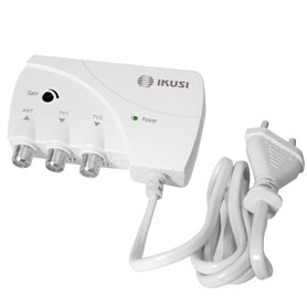 Amplificador apartamento 1 entrada 2 salidas terrestres ATP-200-C48 47-694 MHz IKUSI 3584