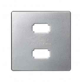 Tapa para cargador USB 2 conectores Simon 82 Detail y Simon 82 Concept 82210960-93 Aluminio Frio