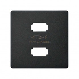 Tapa para cargador USB 2 conectores Simon 82 Concept 8221096-098 Negro mate