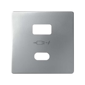 Tapa para cargador USB A+C Quickcharge Simon 82 Concept 8201296-093 Aluminio