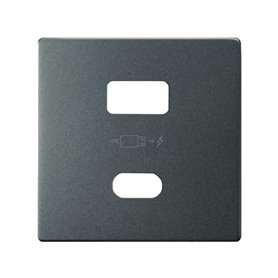 Tapa para cargador USB A+C Quickcharge Simon 82 Concept 8201296-096 Titanio