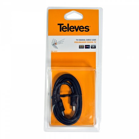 Cable Prolongador coaxial Televes 4312 1,5 Mt Negro
