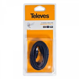 Cable Prolongador coaxial Televes 4314 2,5 Mt Negro