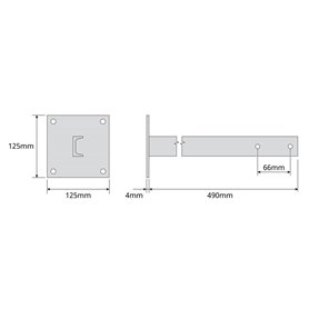Soporte recto con perfil en "U", 500mm Zinc + RPR - TELEVES 2404