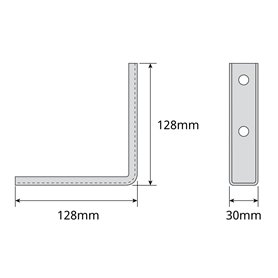 Soporte en escuadra, 128mm Zinc + RPR - TELEVES 2409