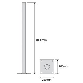 Soporte "T" 1000x200mm Galvanizado en caliente - TELEVES 757602