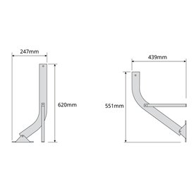 Soporte "Y" 551x439mm /620x247mm Galvanizado - TELEVES 719201