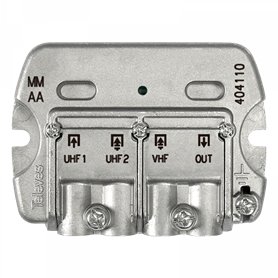 Mezclador de señales terrestres 3 entradas: VHF-UHF-UHF - TELEVES 404110