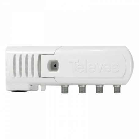 Amplificador de vivienda "F", con ecualización 3 salidas (2+TV): VHF/UHF + C. Retorno pasivo, DOCSIS 3.0 - TELEVES 552001