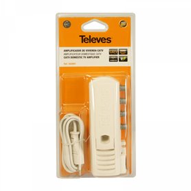 Amplificador de vivienda "F", con ecualización 3 salidas (2+TV): VHF/UHF + C. Retorno pasivo, DOCSIS 3.0 - TELEVES 552001