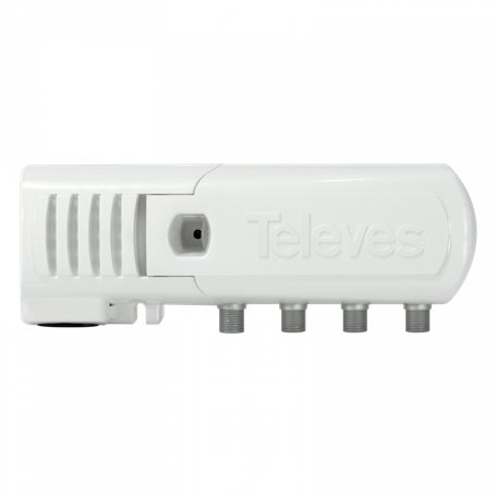 Amplificador de vivienda "F" 3 salidas (2+TV): VHF/UHF/FI + C. Retorno activo - TELEVES 5526