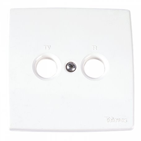 Embellecedor blanco 2 conectores: TV-R - TELEVES 5441