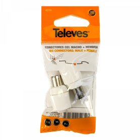 Conector de montar "CEI" Ø 5...6,9mm KIT macho+hembra - TELEVES 4136