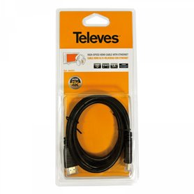 Cable 1,5 m HDMI Alta Velocidad con Ethernet Ultra Alta Definición - TELEVES 494501