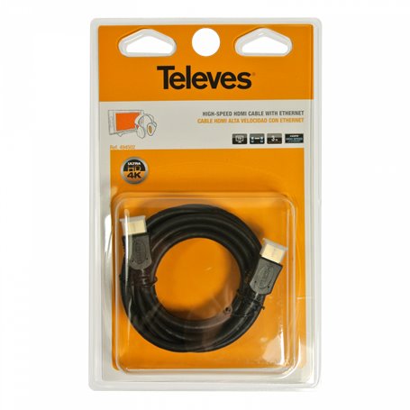 Cable 3 m HDMI Alta Velocidad con Ethernet Ultra Alta Definición - TELEVES 494502