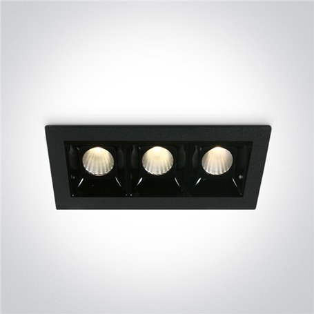 Empotrable Led de techo One Light 50302B/B/W Negro 3x2w 3000K 