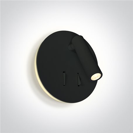 Aplique de lectura ONE LIGHT 65746B/B/W Negro con retroiluminacion 3+5w 3000K IP20