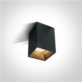 Downlight superficie Led ONE LIGHT 12112ZA/B/W Negro 12w 3000K IP20