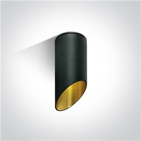 Downlight superficie Led ONE LIGHT 12105E1/B/GL Negro reflector oro IP20